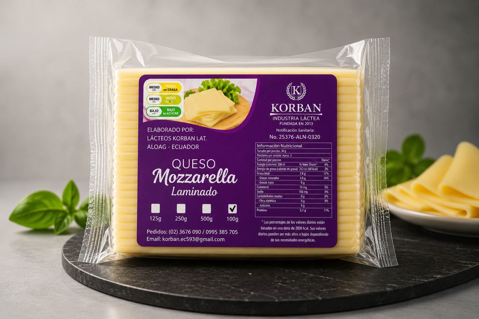 LAMINADO MOZZARELLA 100G