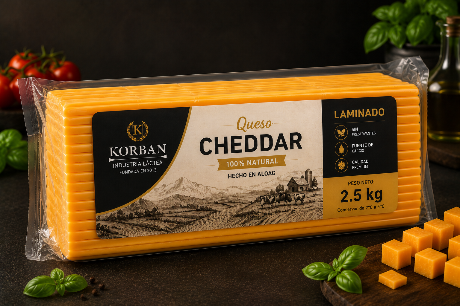 BLOQUE LAMINADO CHEDDAR 2.5KL