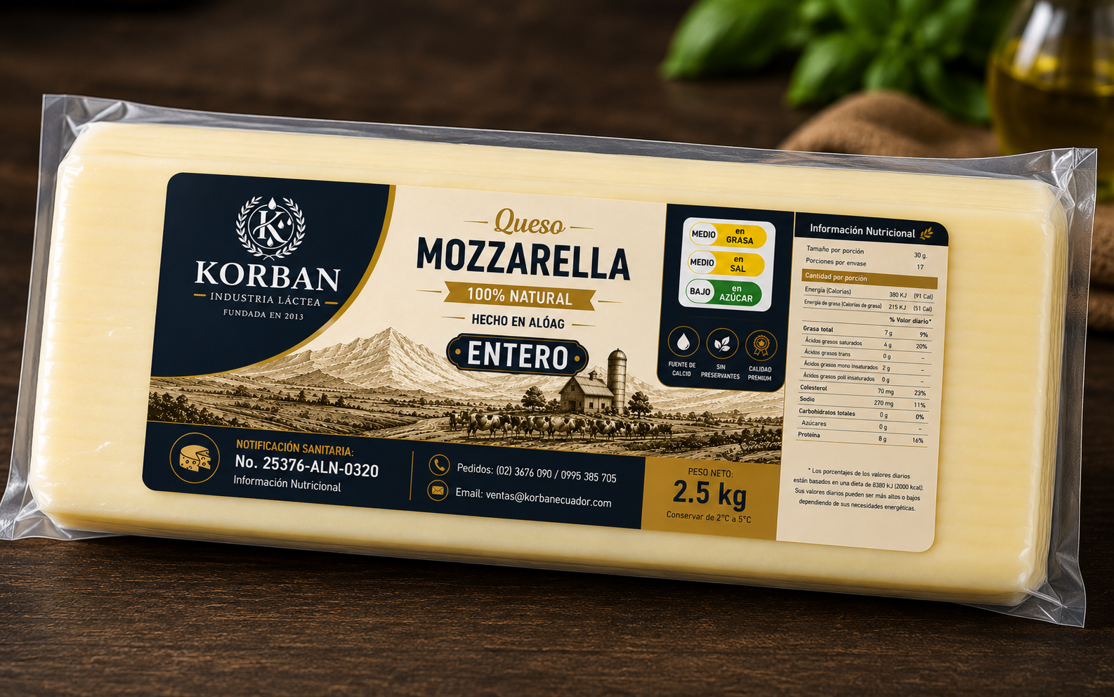 BLOQUE MOZZARELLA 2.5KL
